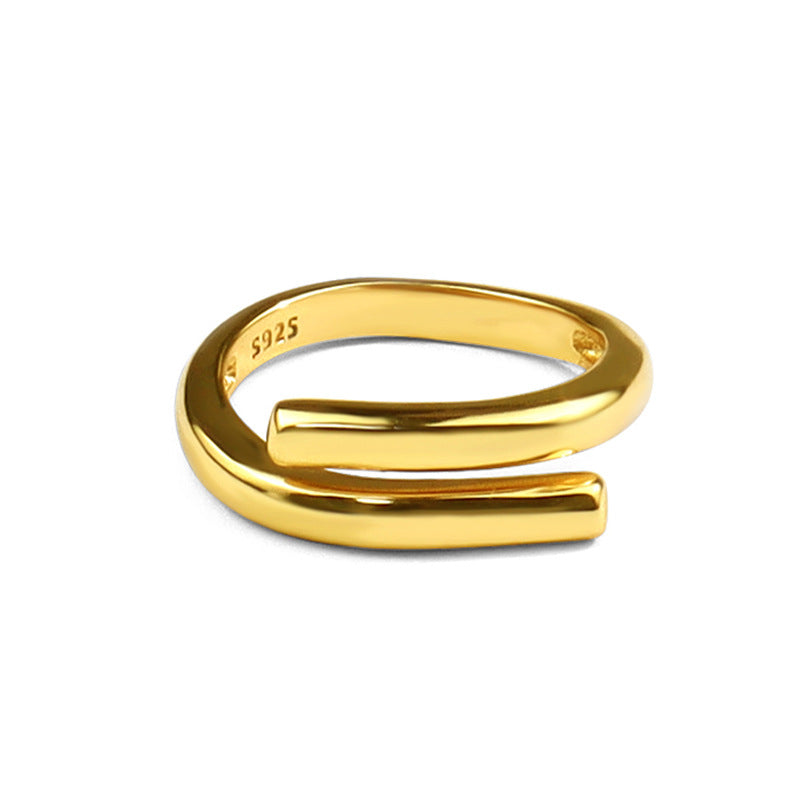 Creative versatile metal texture ring, retro hip-hop internet celebrity accessory, exquisite open mouth girl ring