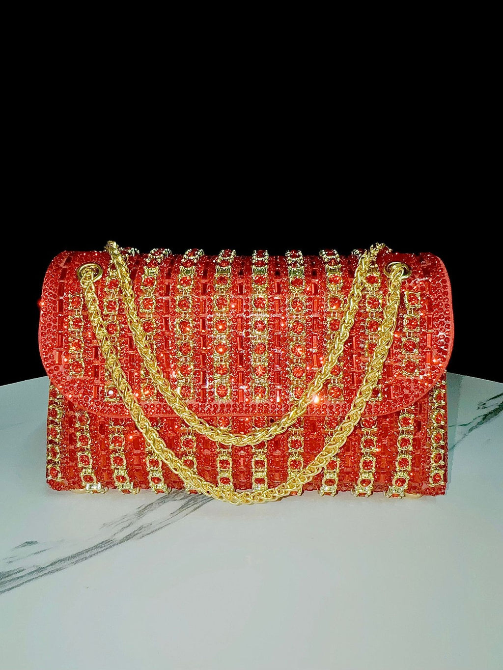 Rhinestone Chain Banquet Crossbody Bag