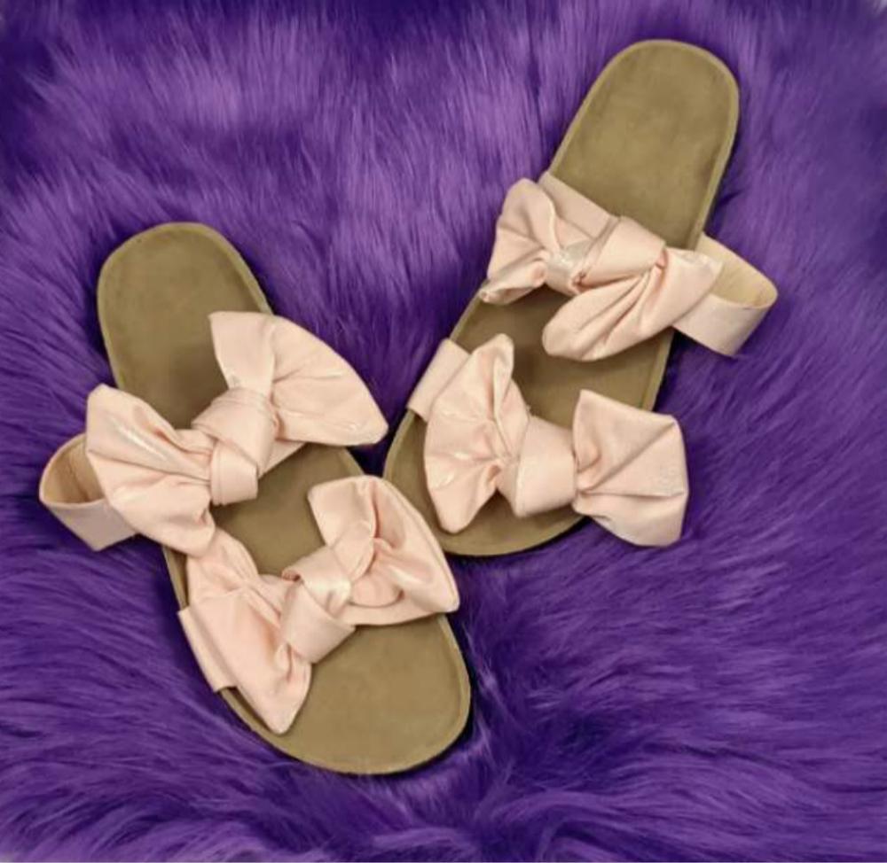 Bow Slide Sandals – Pink