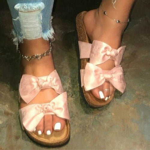 Bow Slide Sandals – Pink