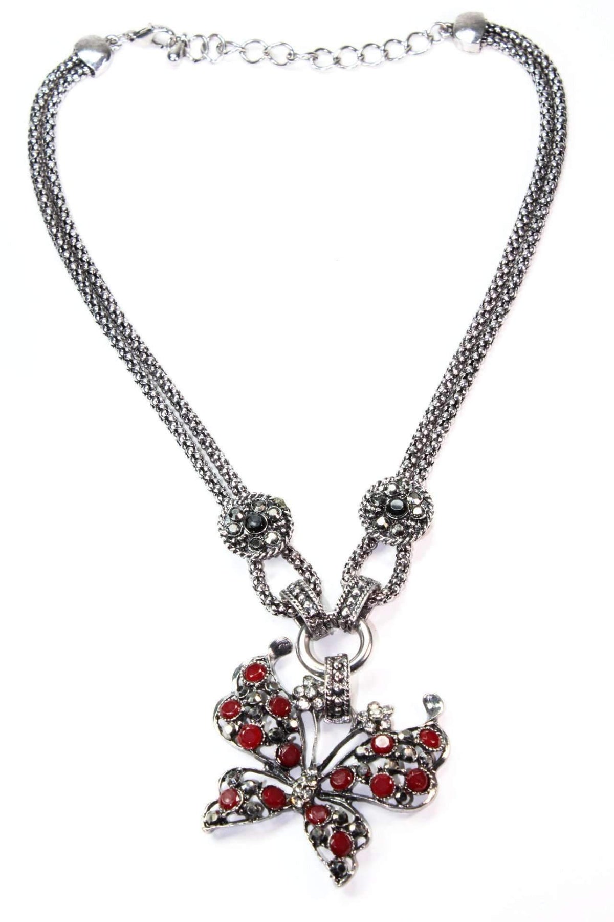 Crystal Butterfly Pendant Necklace