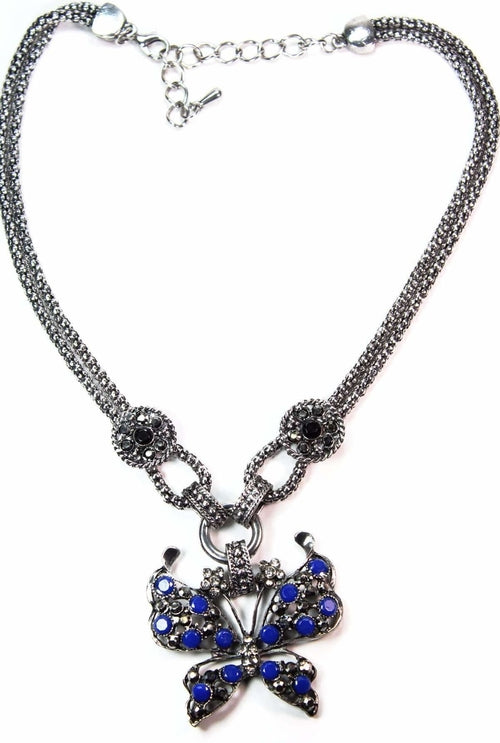 Crystal Butterfly Pendant Necklace