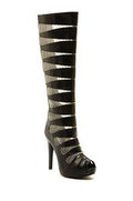 Vegan Leather Mesh Cutout Ankle Boots