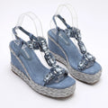 Velvet High Wedge Sandals II