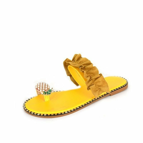 Pineapple Pearl Beach Flat Sandals