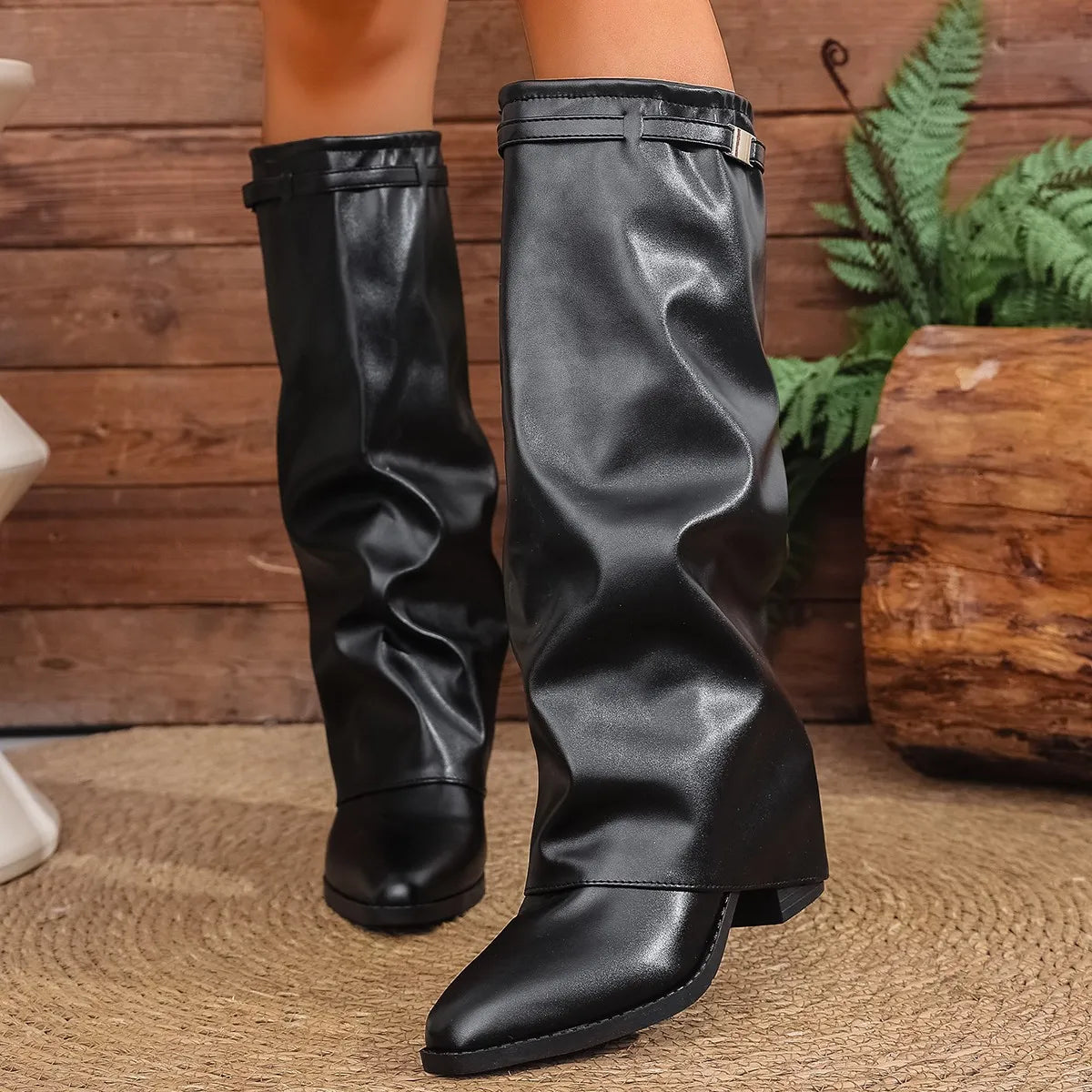 Folding Knee-High Winter Boots