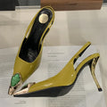 Diamond Square Toe Pumps
