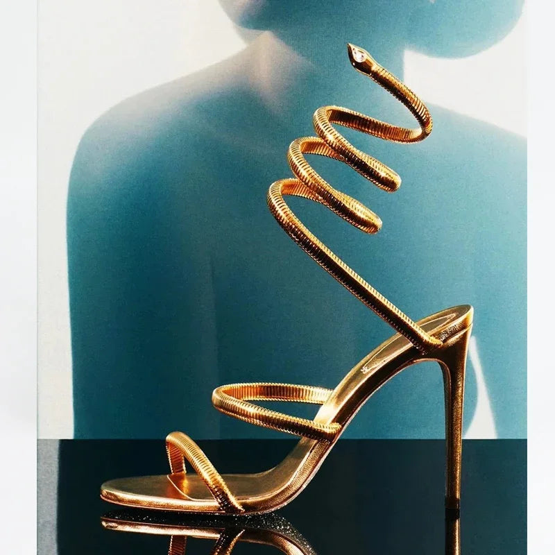 Ankle Strap Open Toe Heeled Sandals