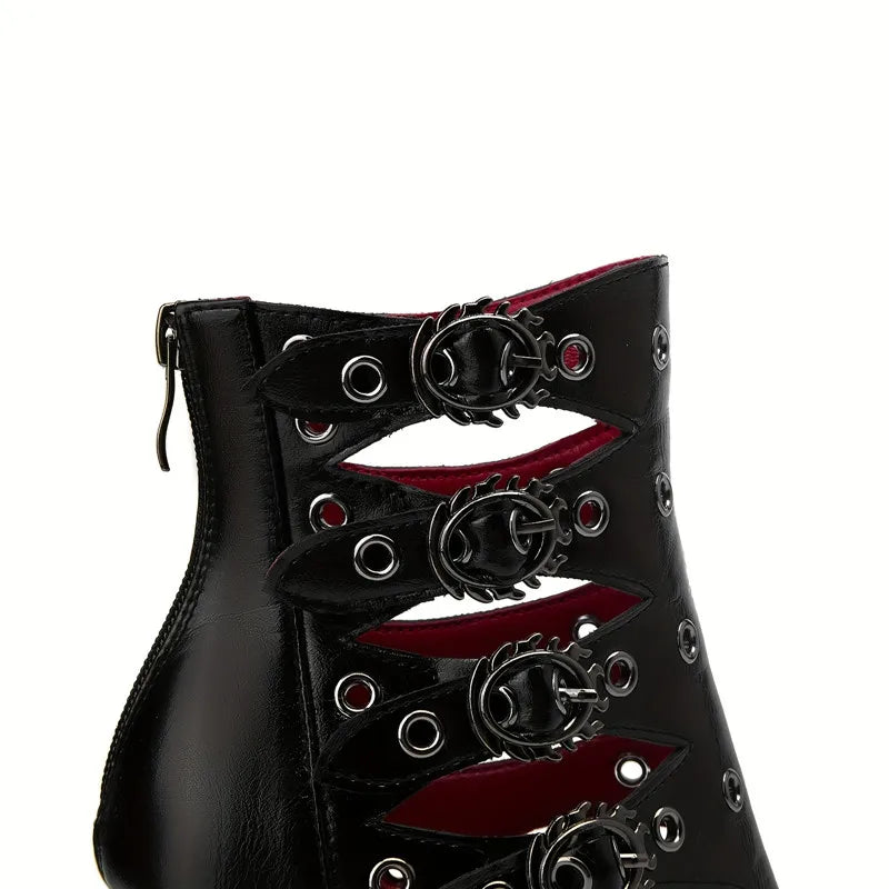 Gothic Tiger Tooth Peep Toe Heels