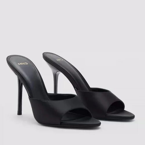 Pointed Toe Thin Heel Mule Slippers