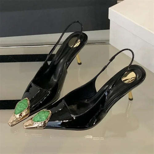 Diamond Square Toe Pumps