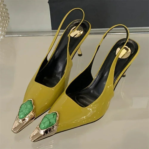 Diamond Square Toe Pumps