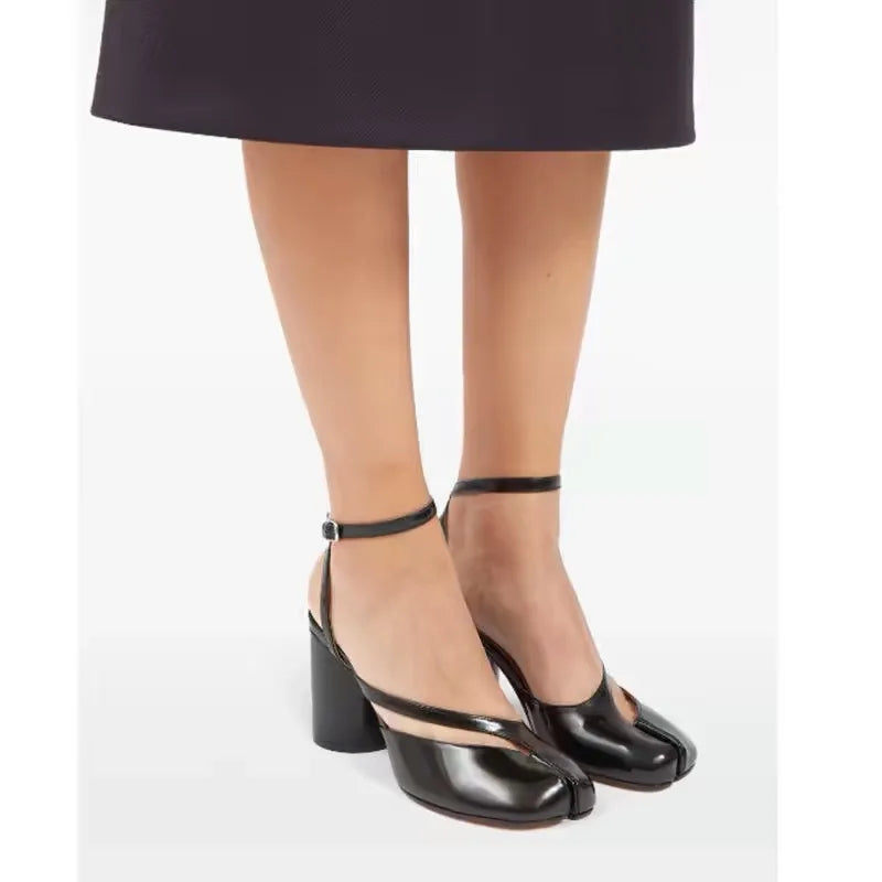 Split Toe Ankle Strap Buckle Sandals
