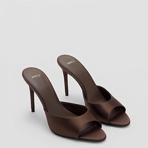 Pointed Toe Thin Heel Mule Slippers