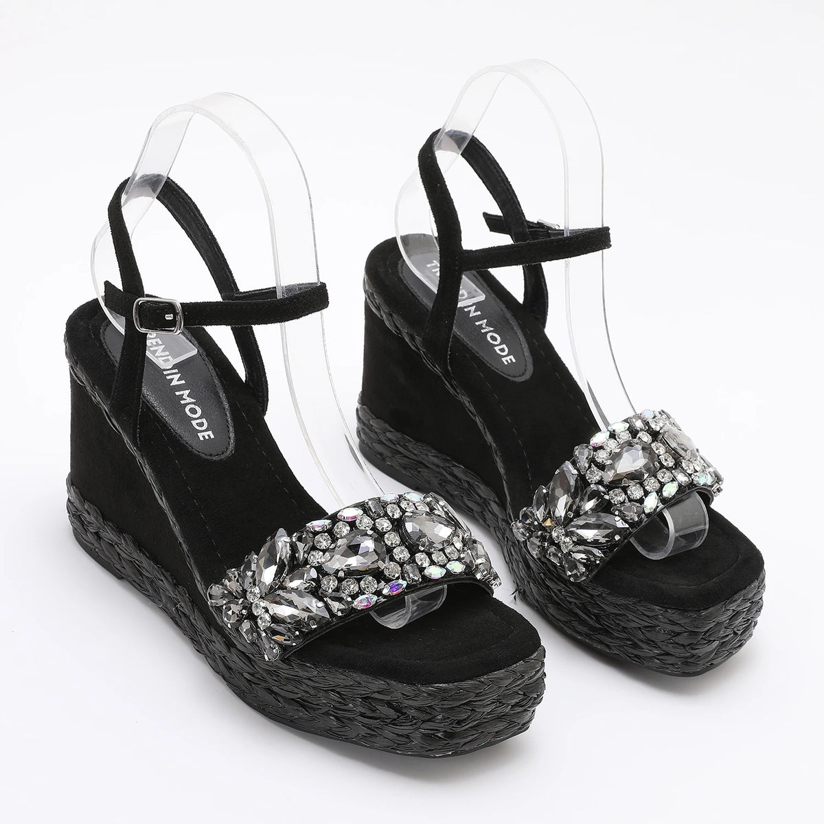 Velvet High Wedge Sandals