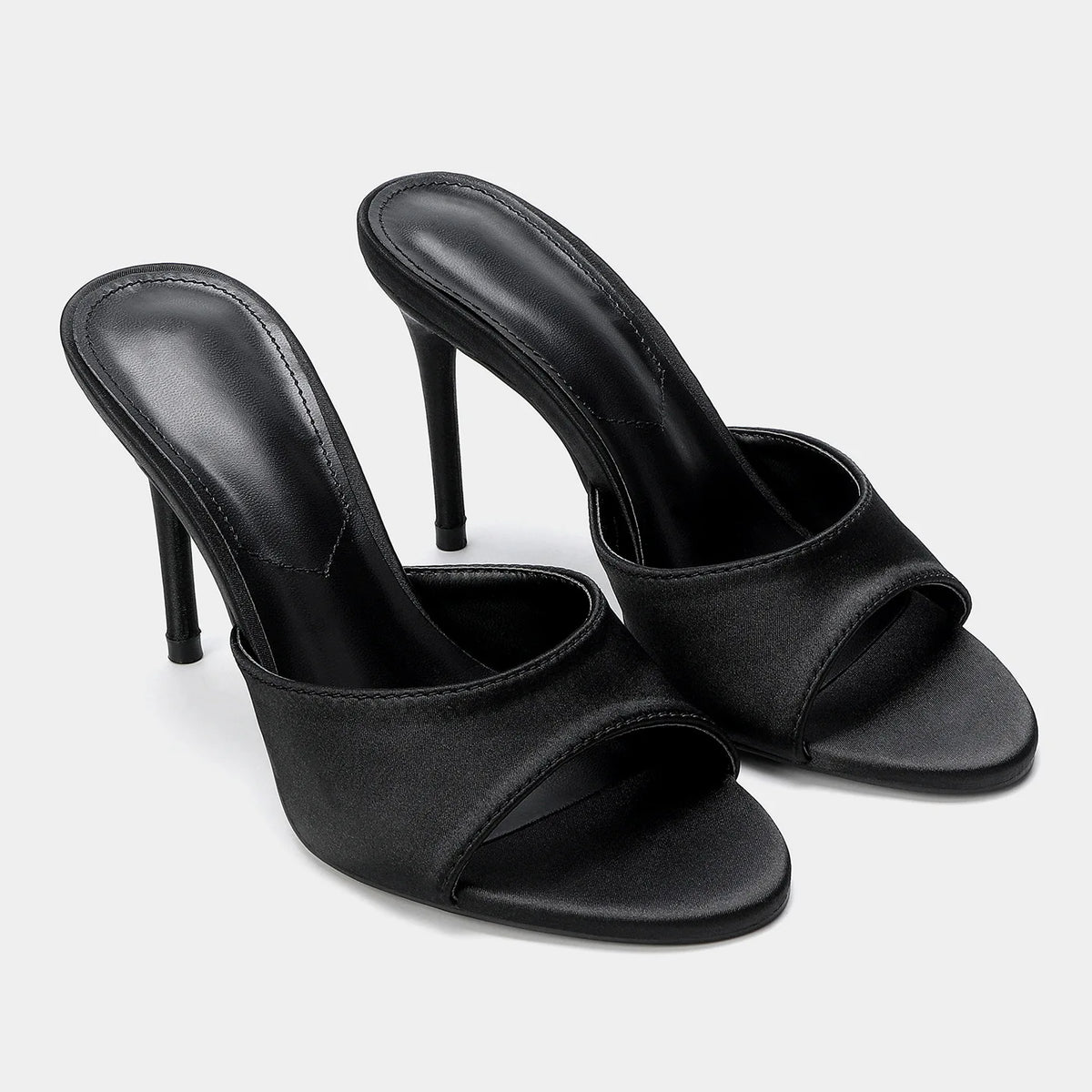 Pointed Toe Thin Heel Mule Slippers