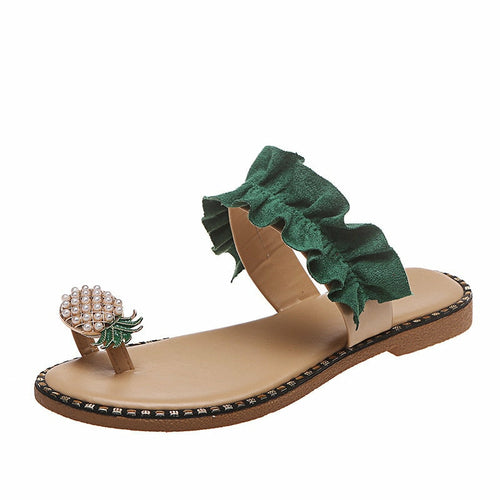 Pineapple Pearl Beach Flat Sandals