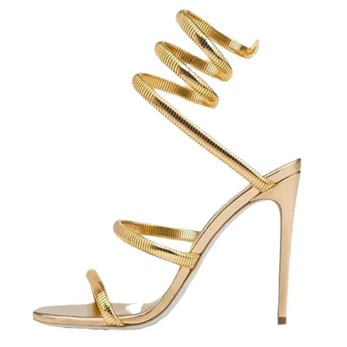 Ankle Strap Open Toe Heeled Sandals
