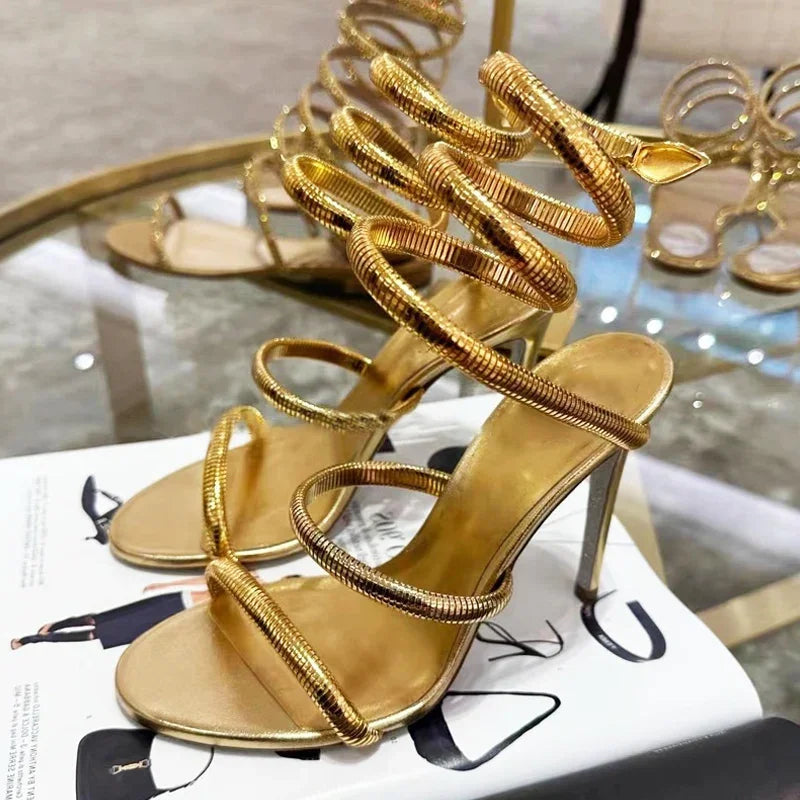 Ankle Strap Open Toe Heeled Sandals
