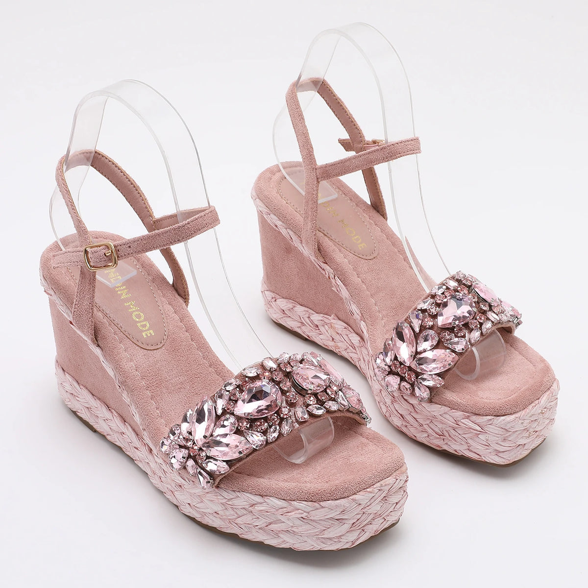 Velvet High Wedge Sandals