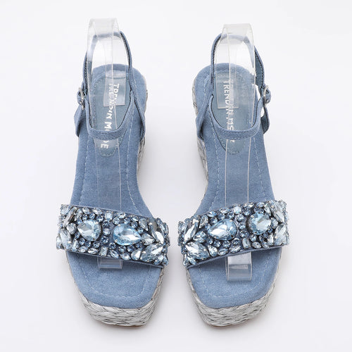 Velvet High Wedge Sandals