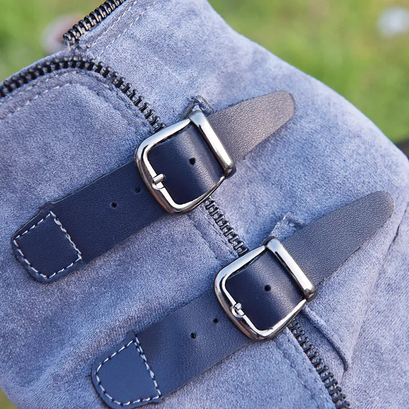 Suede Wedge High Heel Boots
