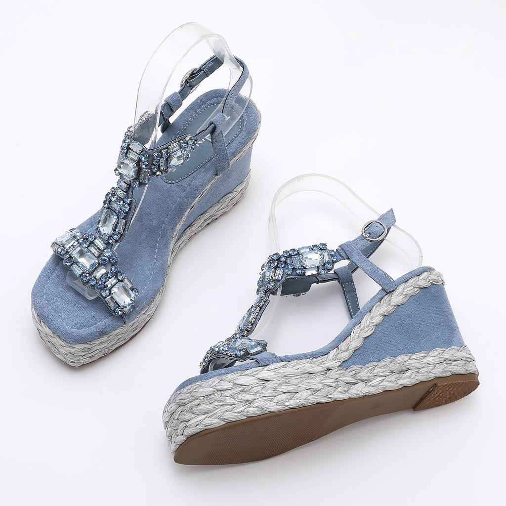 Velvet High Wedge Sandals II