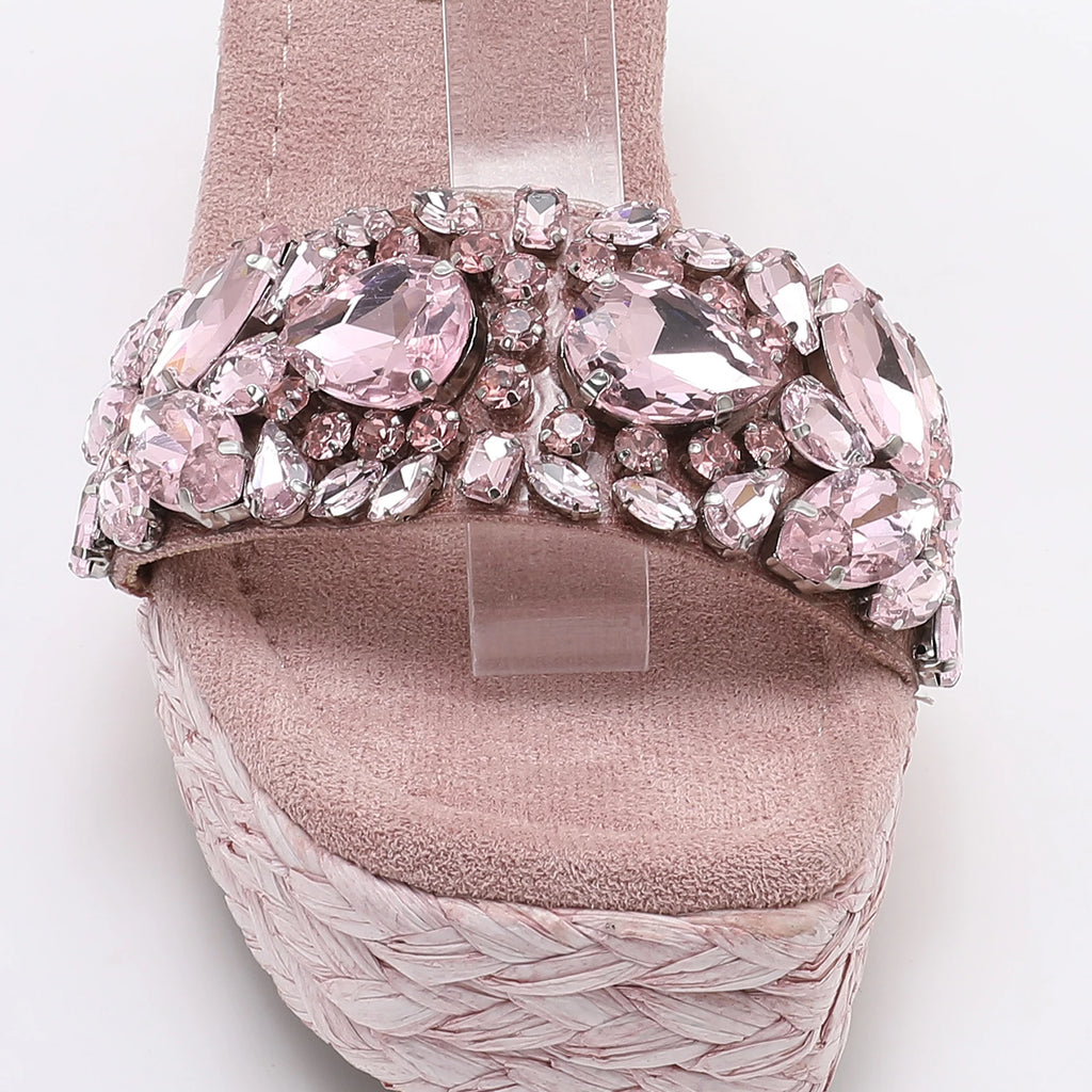 Velvet High Wedge Sandals