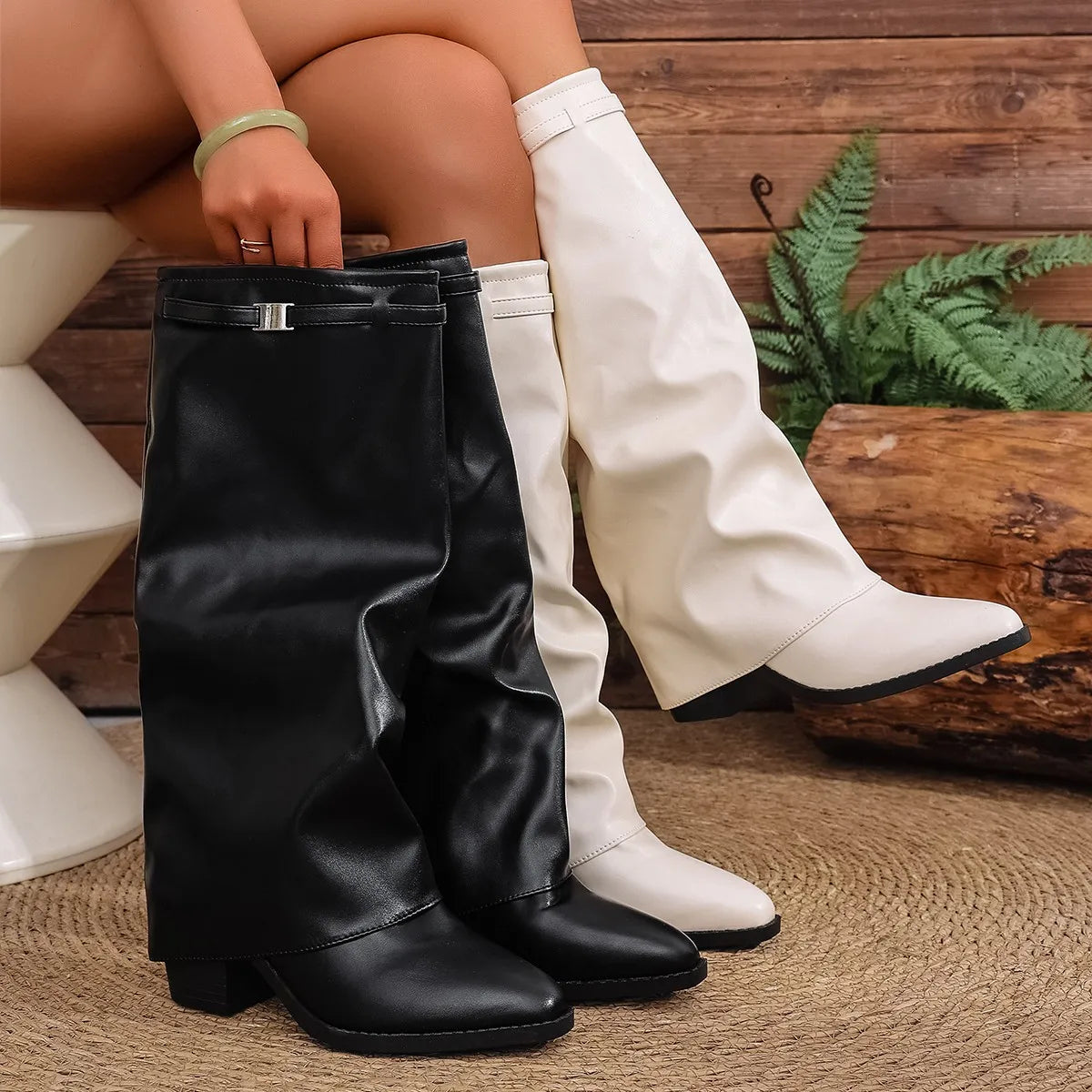 Folding Knee-High Winter Boots