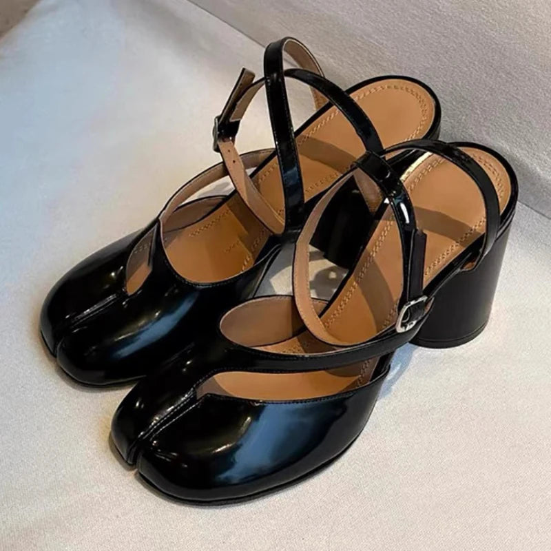 Split Toe Ankle Strap Buckle Sandals