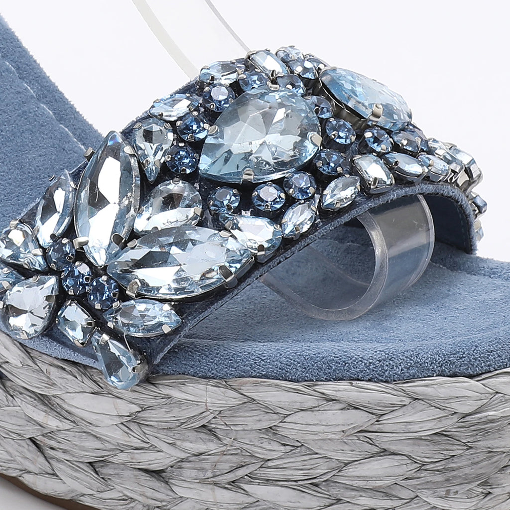 Velvet High Wedge Sandals