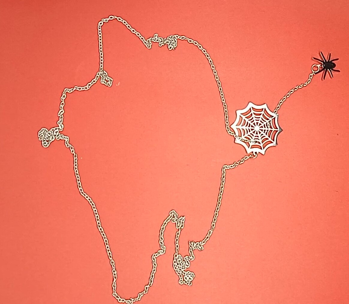 Gold Spider Charm Pendant Necklace