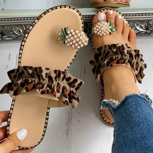 Pineapple Pearl Beach Flat Sandals