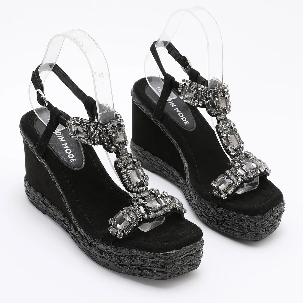 Velvet High Wedge Sandals II