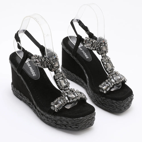Velvet High Wedge Sandals II