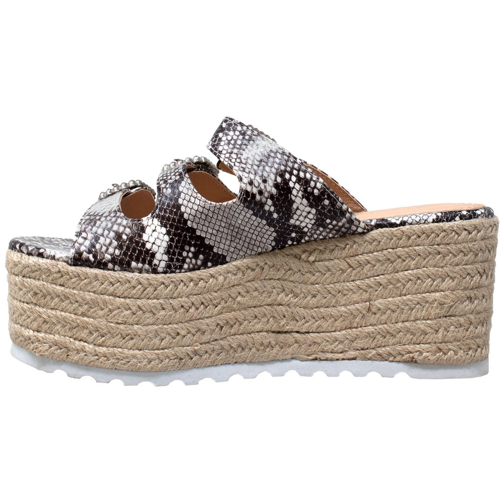 Rhinestone Platform Espadrille Wedge Sandals