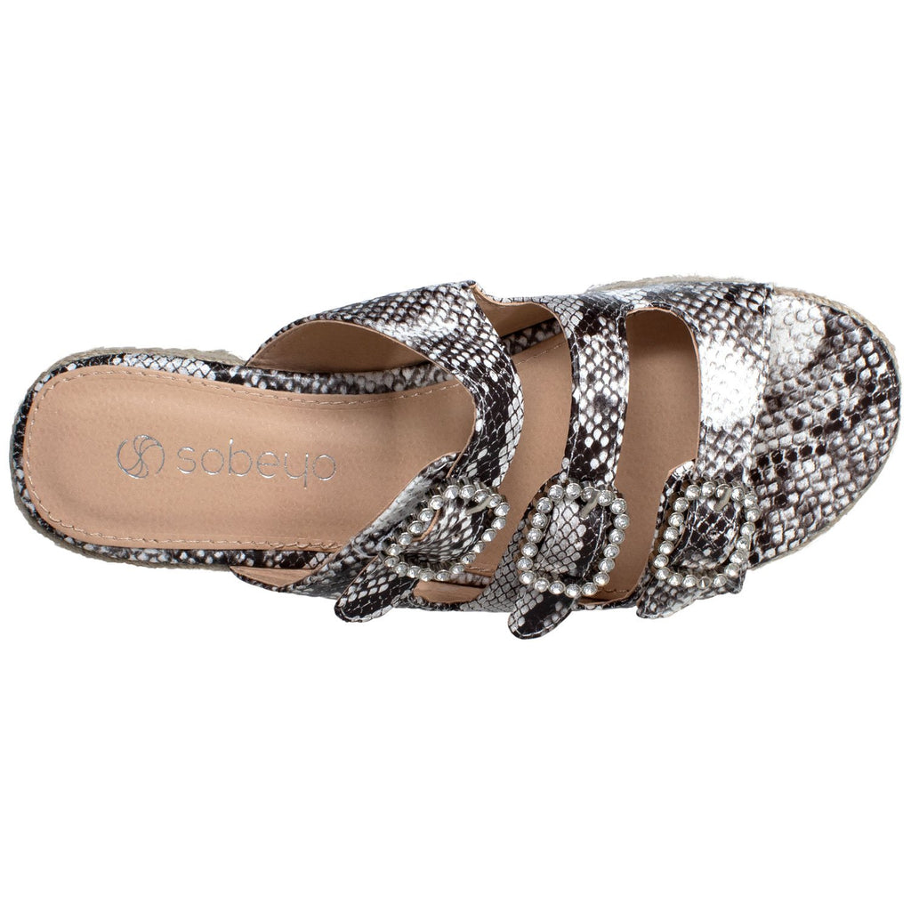 Rhinestone Platform Espadrille Wedge Sandals