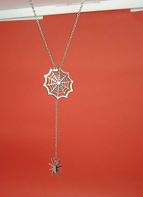 Gold Spider Charm Pendant Necklace