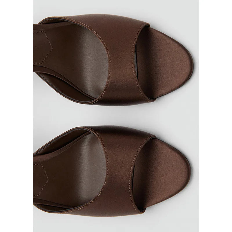 Pointed Toe Thin Heel Mule Slippers