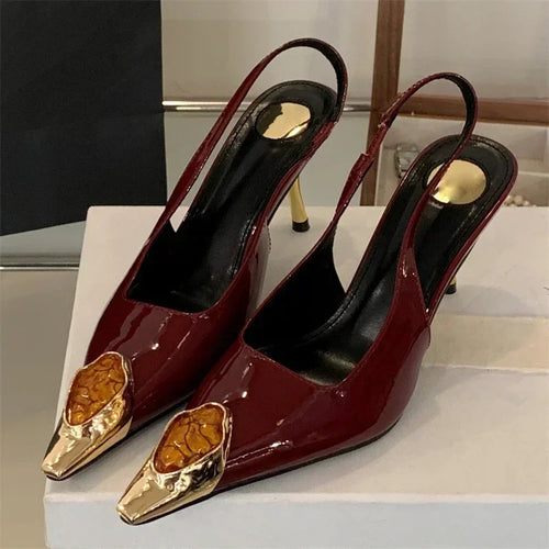 Diamond Square Toe Pumps