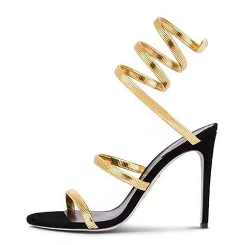 Ankle Strap Open Toe Heeled Sandals