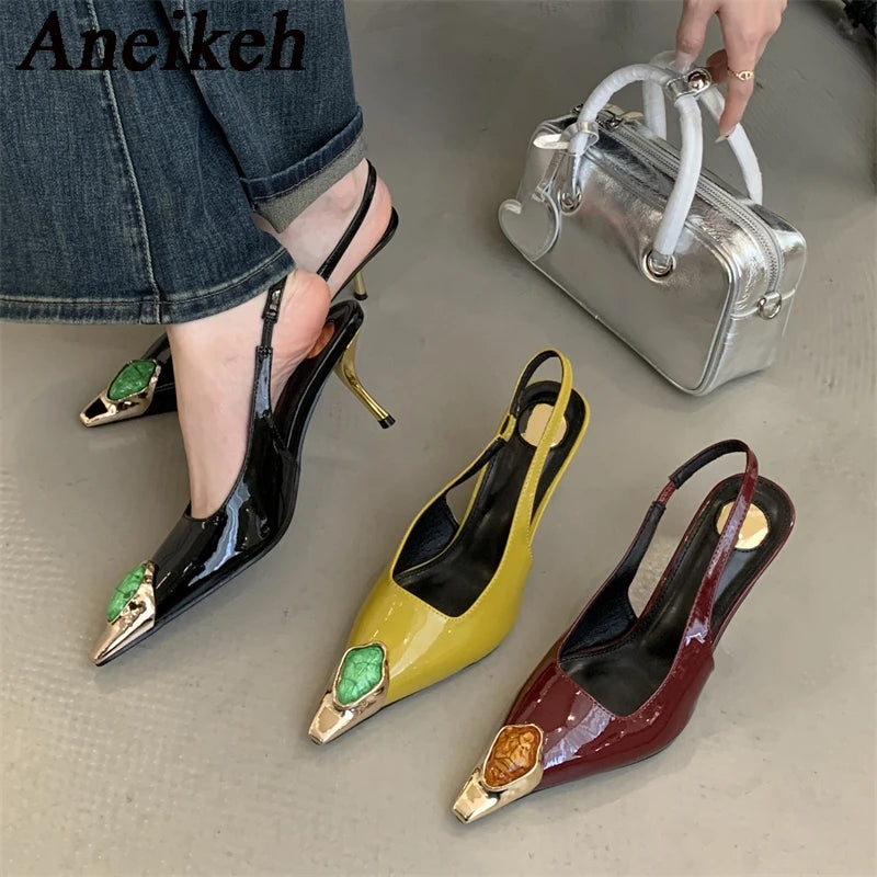 Diamond Square Toe Pumps