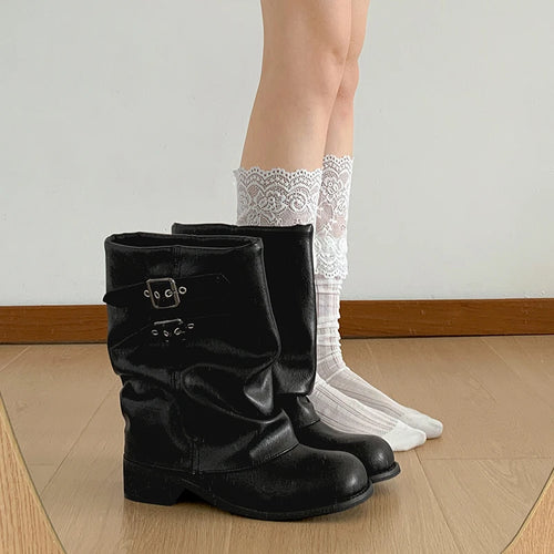 Western Ankle Boots – Vintage Thick Heel