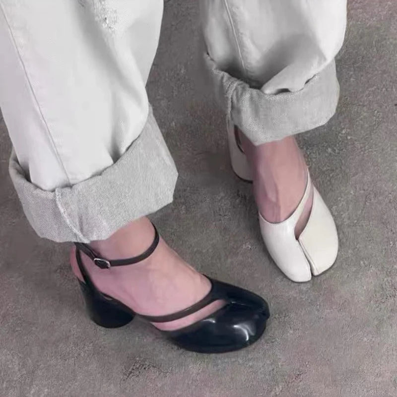Split Toe Ankle Strap Buckle Sandals