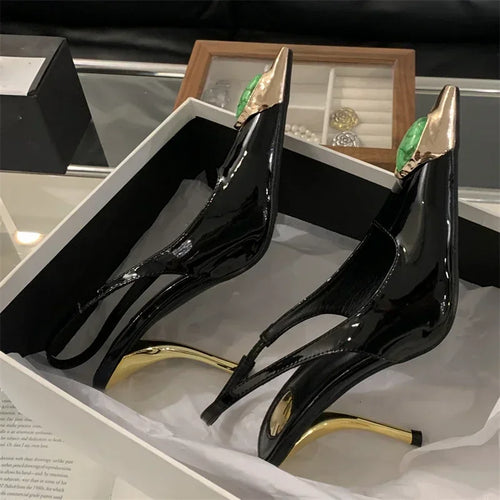 Diamond Square Toe Pumps