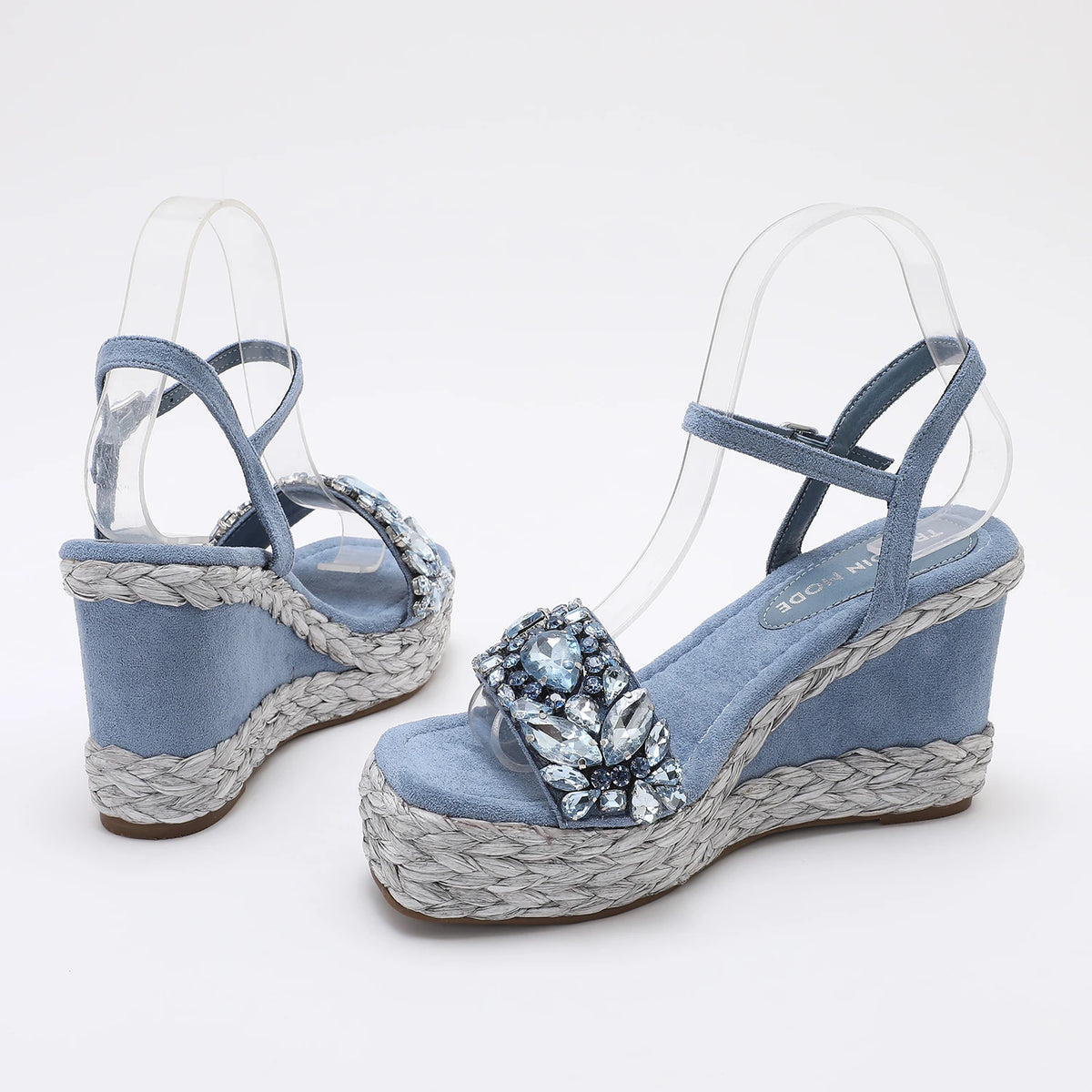 Velvet High Wedge Sandals