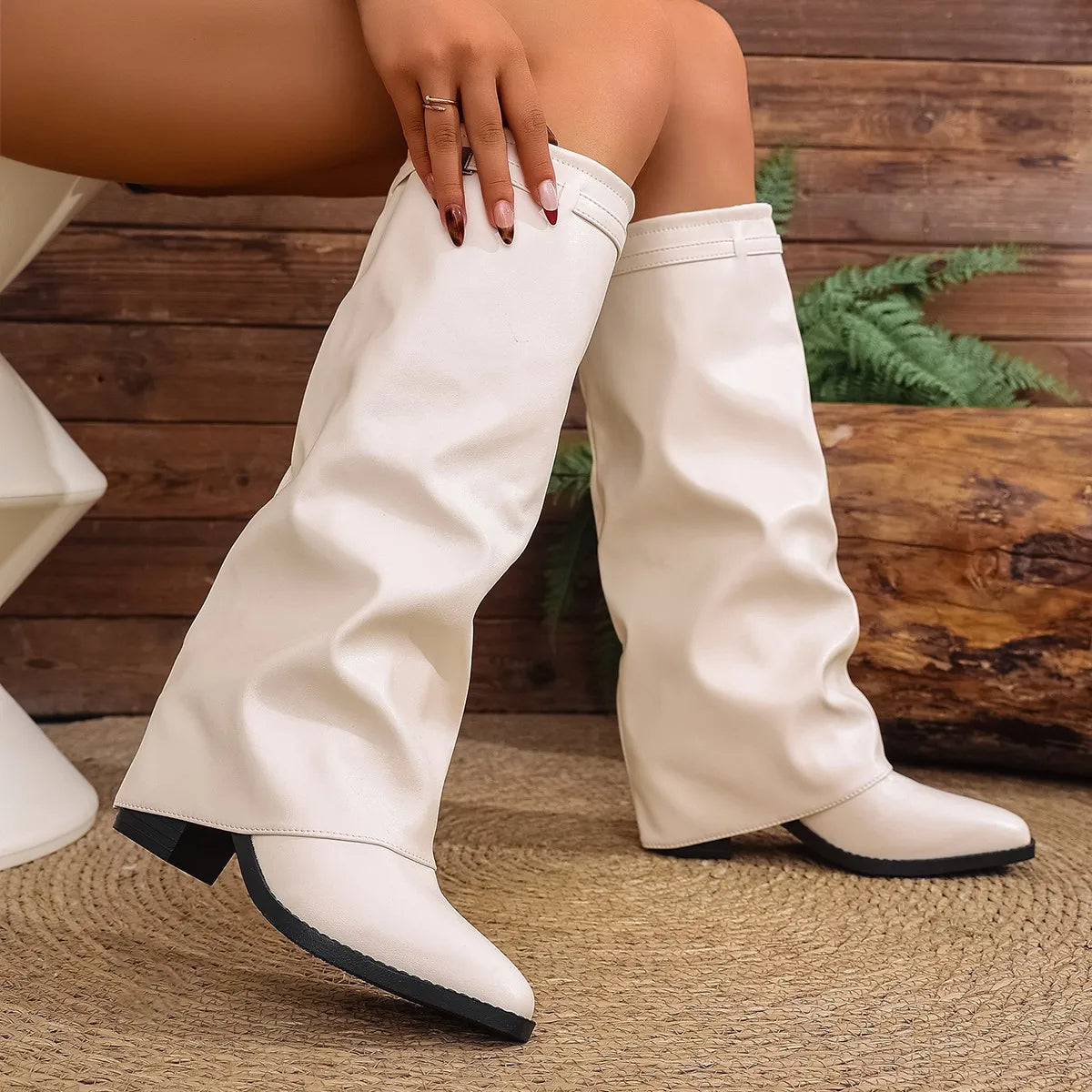 Folding Knee-High Winter Boots