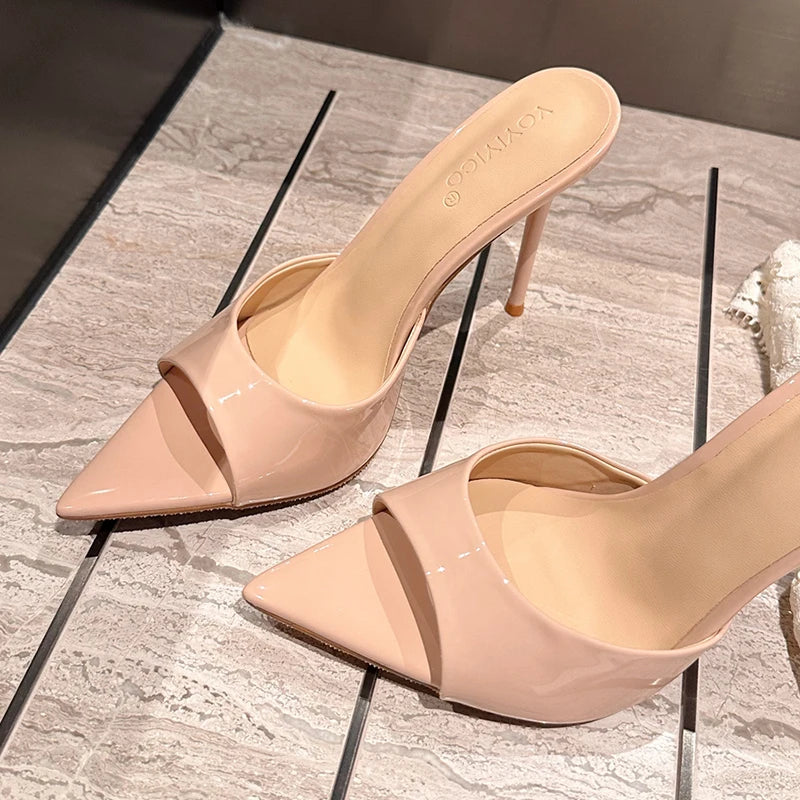 Peep Toe Stiletto Mule Heels