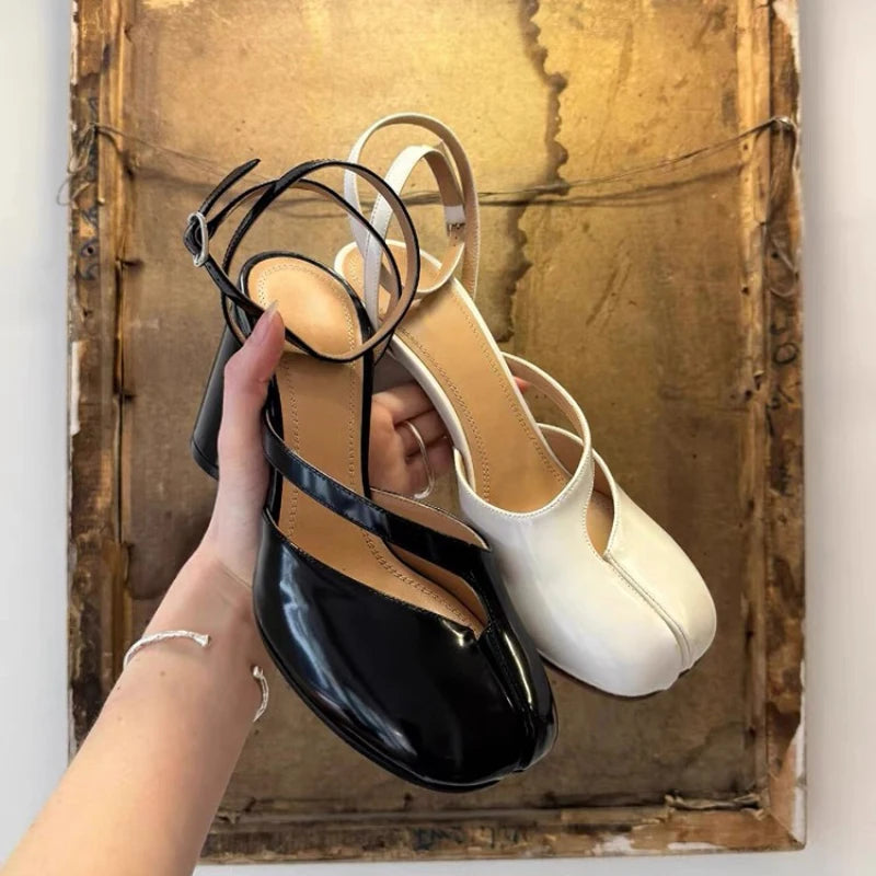 Split Toe Ankle Strap Buckle Sandals