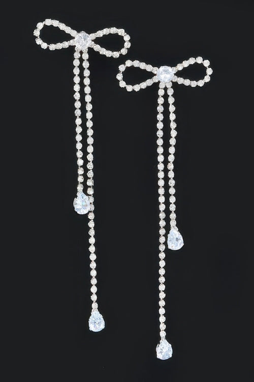 Rhinestone Ribbon Earring